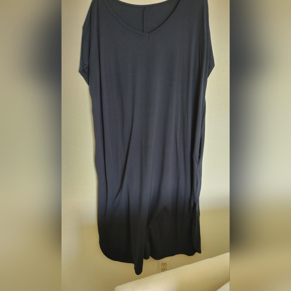 Women's Navy Blue Casual Dress with Pockets